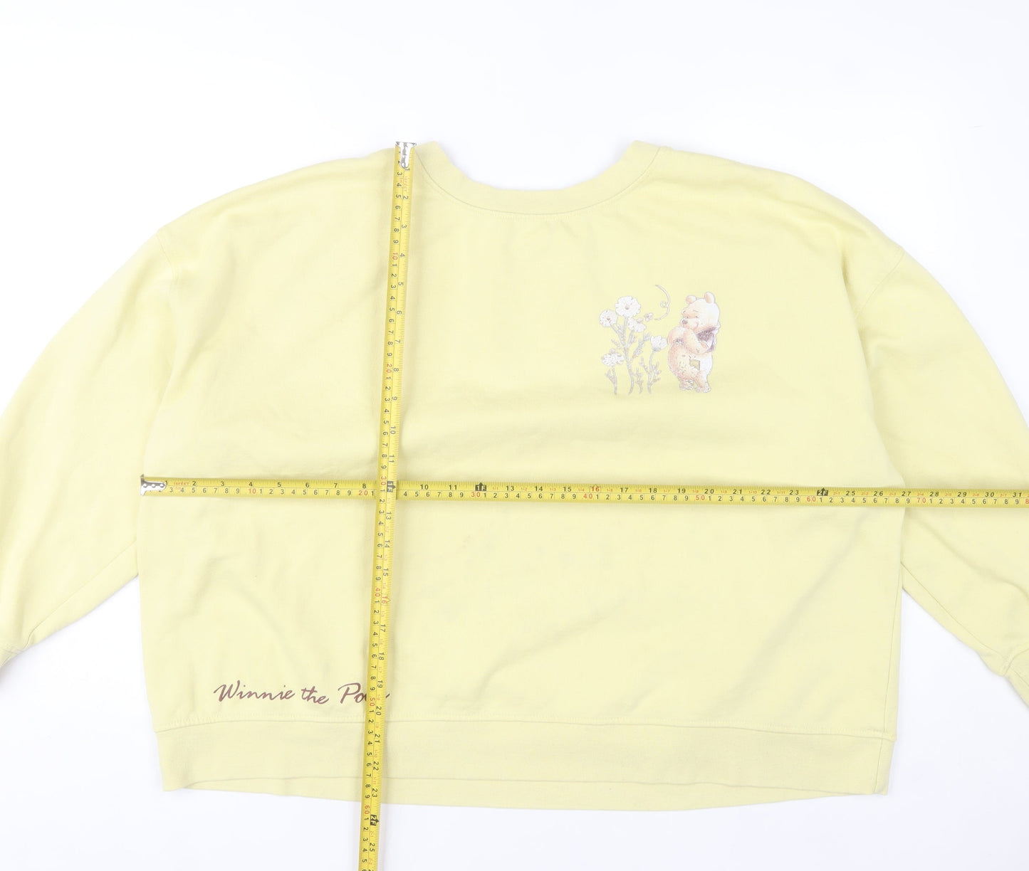 Disney Women Yellow Winnie the Pooh Sweatshirt 2XL Graphic Pullover