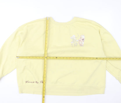 Disney Women Yellow Winnie the Pooh Sweatshirt 2XL Graphic Pullover