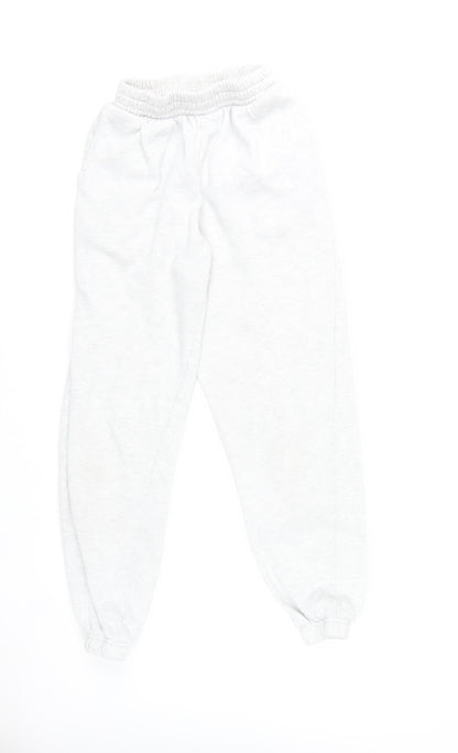 New Look Womens White Sweatpants Size 8 Regular Fit Cotton Blend