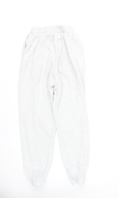 New Look Womens White Sweatpants Size 8 Regular Fit Cotton Blend