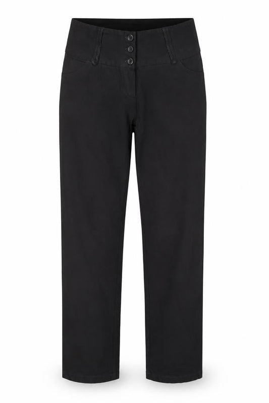Rouge Womens Black Straight Leg Jeans L High Rise Cotton Blend