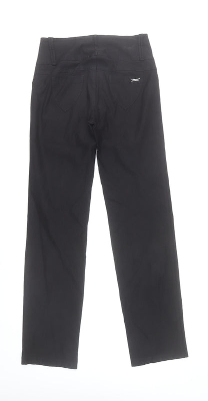 Rouge Womens Black Straight Leg Jeans L High Rise Cotton Blend