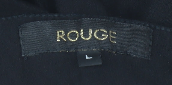 Rouge Womens Black Straight Leg Jeans L High Rise Cotton Blend