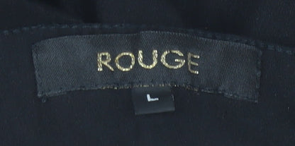 Rouge Womens Black Straight Leg Jeans L High Rise Cotton Blend