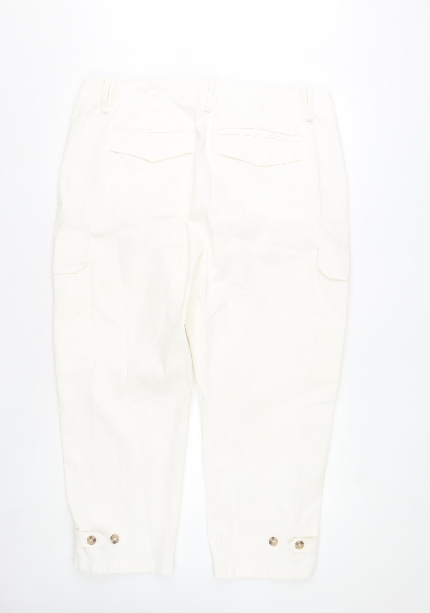 Marks and Spencer Womens White Cotton Cargo Trousers Size 20