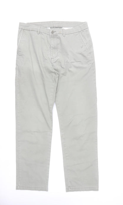 Debenhams Men Grey Chino Trousers Size 34W 31L Regular Fit