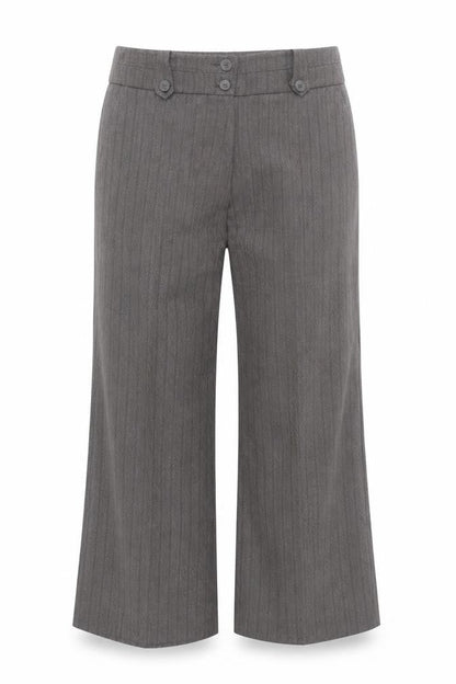 Classics Women Grey Pinstripe Dress Pants Size 14 Straight Leg