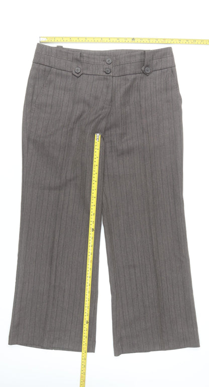 Classics Women Grey Pinstripe Dress Pants Size 14 Straight Leg