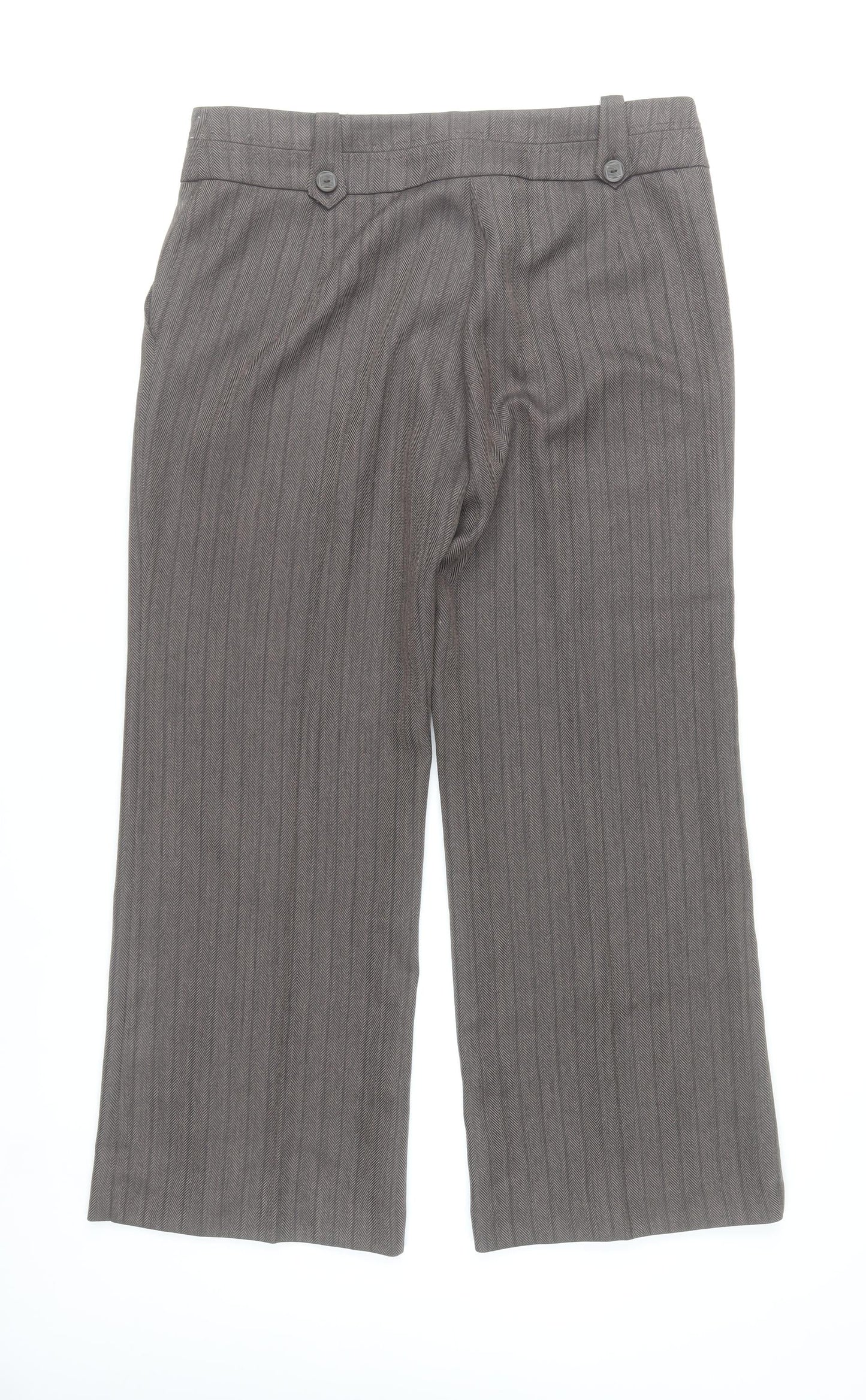 Classics Women Grey Pinstripe Dress Pants Size 14 Straight Leg