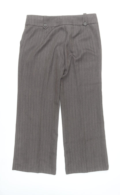 Classics Women Grey Pinstripe Dress Pants Size 14 Straight Leg