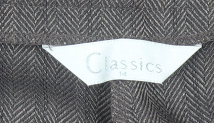 Classics Women Grey Pinstripe Dress Pants Size 14 Straight Leg