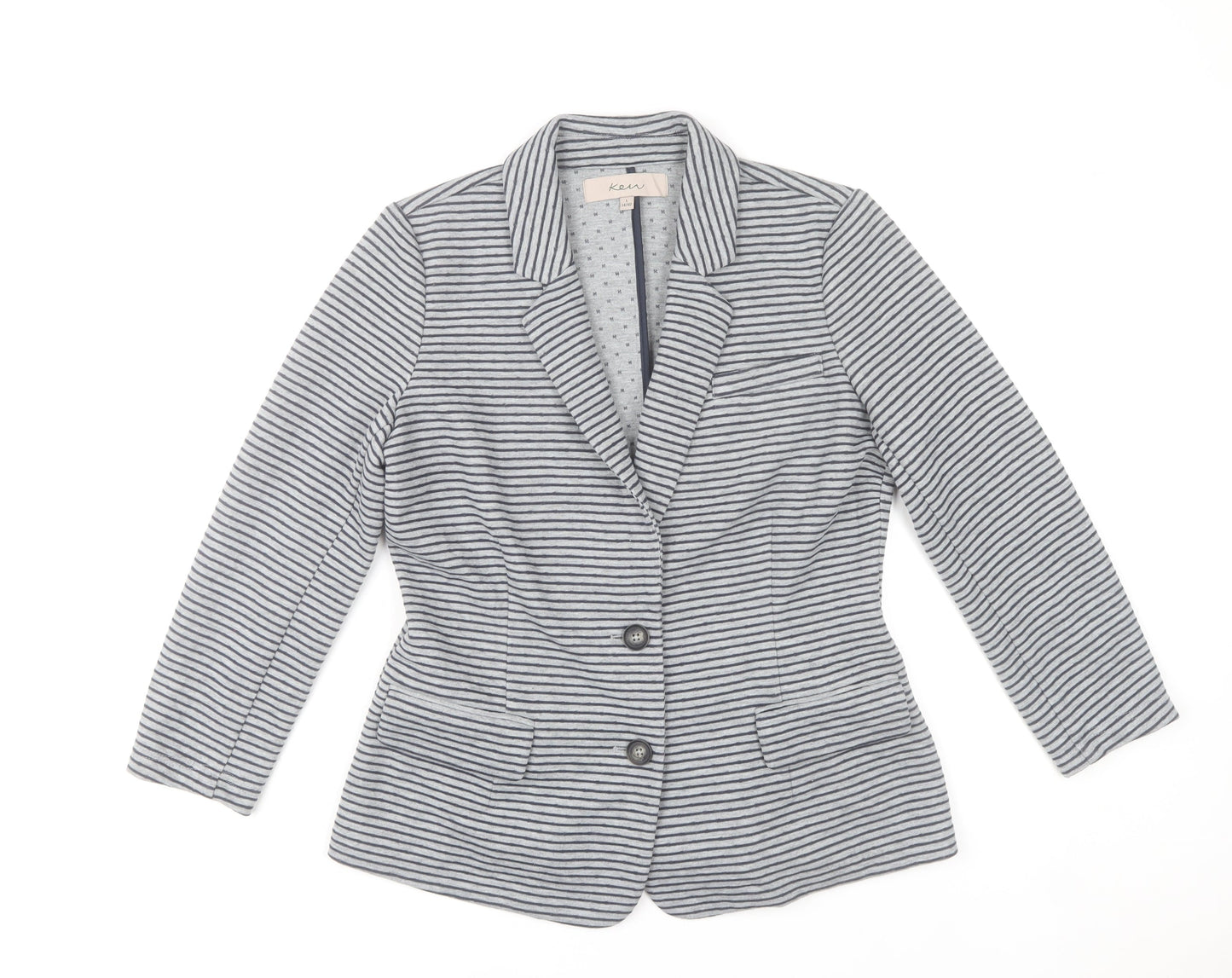 Kew Women’s Grey Striped Blazer Jacket Size 14 Workwear