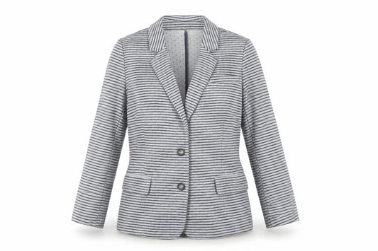Kew Women’s Grey Striped Blazer Jacket Size 14 Workwear