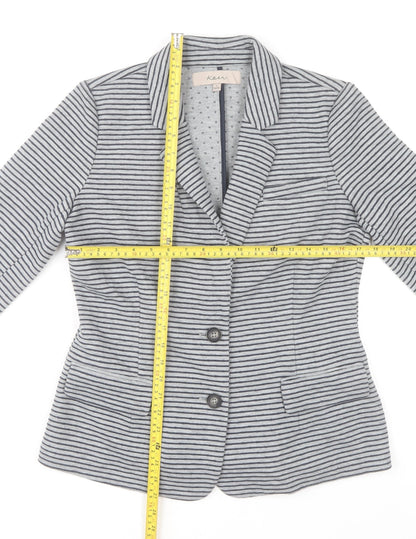 Kew Women’s Grey Striped Blazer Jacket Size 14 Workwear