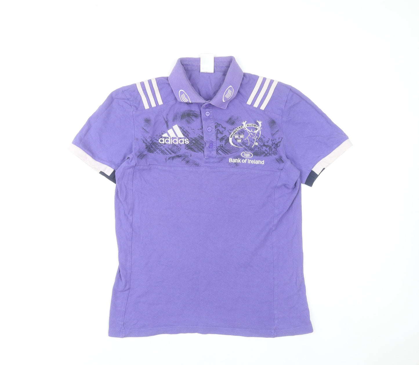 Adidas Men’s Purple Munster Rugby Polo Shirt Size S Cotton