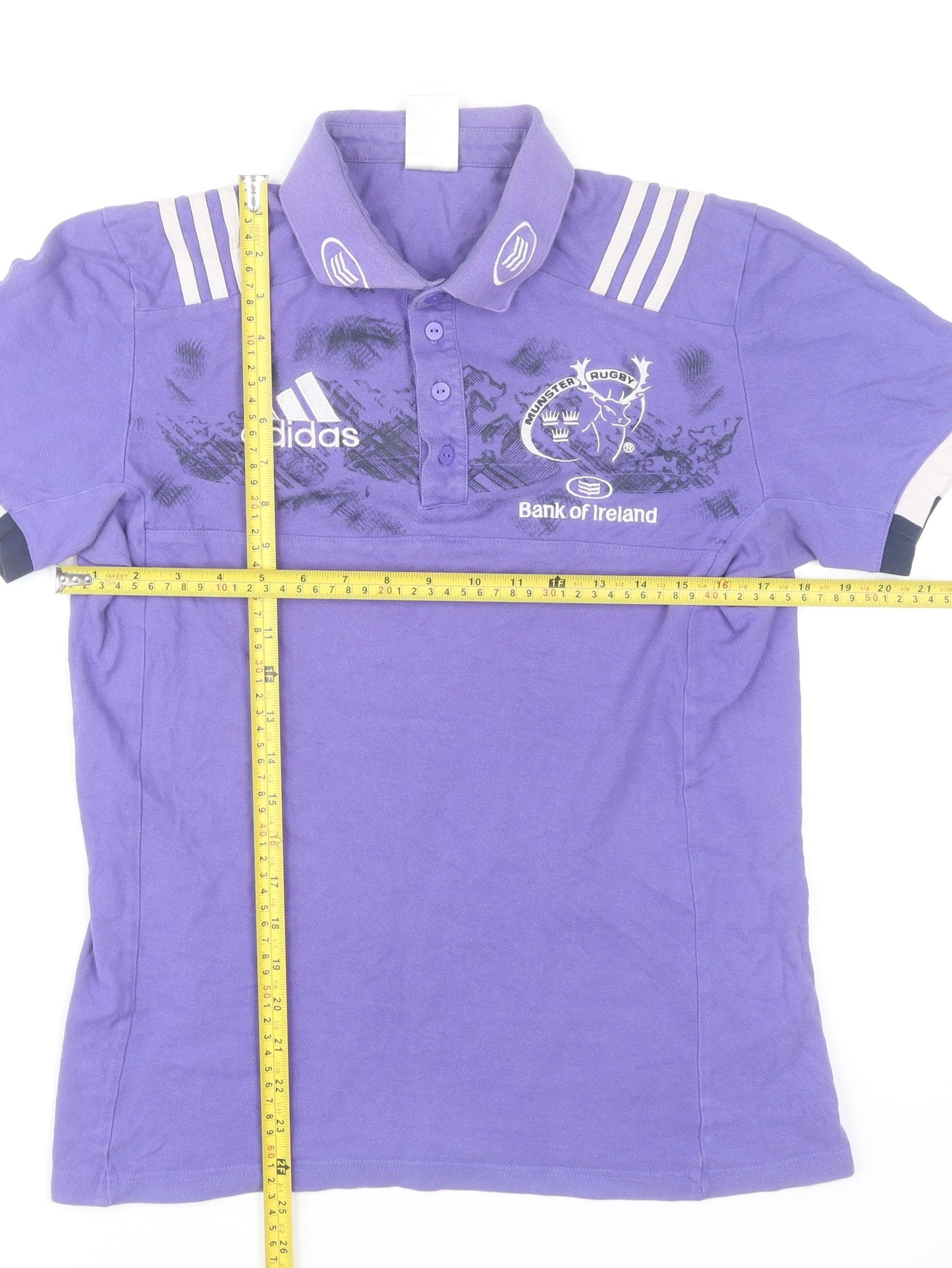 Adidas Men’s Purple Munster Rugby Polo Shirt Size S Cotton
