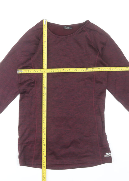 Trespass Womens Red Long Sleeve Polyester Sports Top UK 10