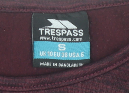 Trespass Womens Red Long Sleeve Polyester Sports Top UK 10
