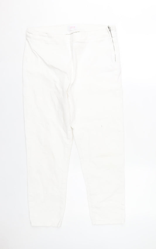Savida Womens White Skinny Jeans Size 14 Slim Fit Stretch Zip