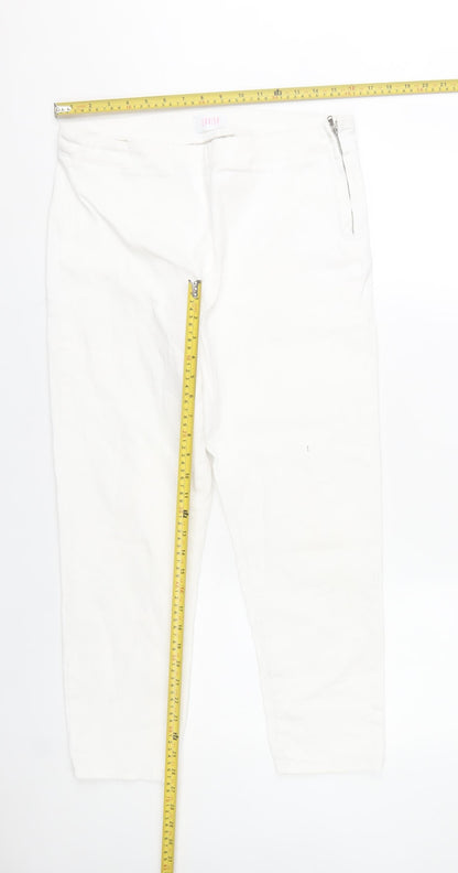 Savida Womens White Skinny Jeans Size 14 Slim Fit Stretch Zip