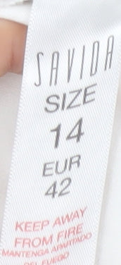 Savida Womens White Skinny Jeans Size 14 Slim Fit Stretch Zip