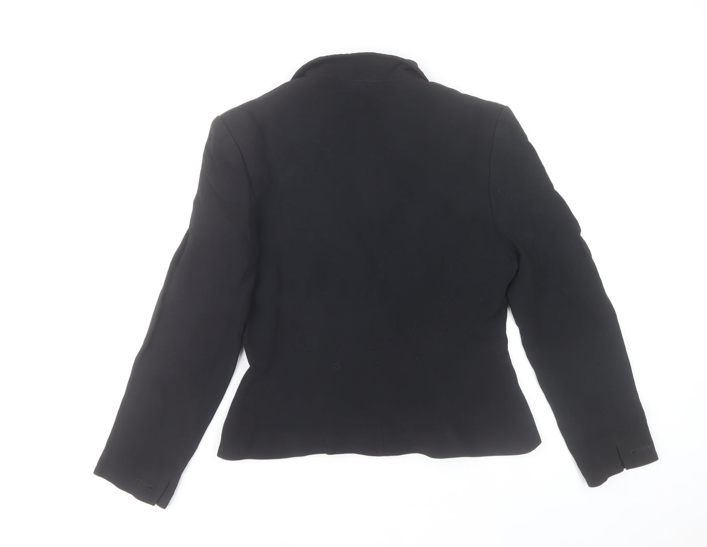 Pied A Terre Womens Black Blazer Jacket Size 12 Single Breasted Notch Lapel