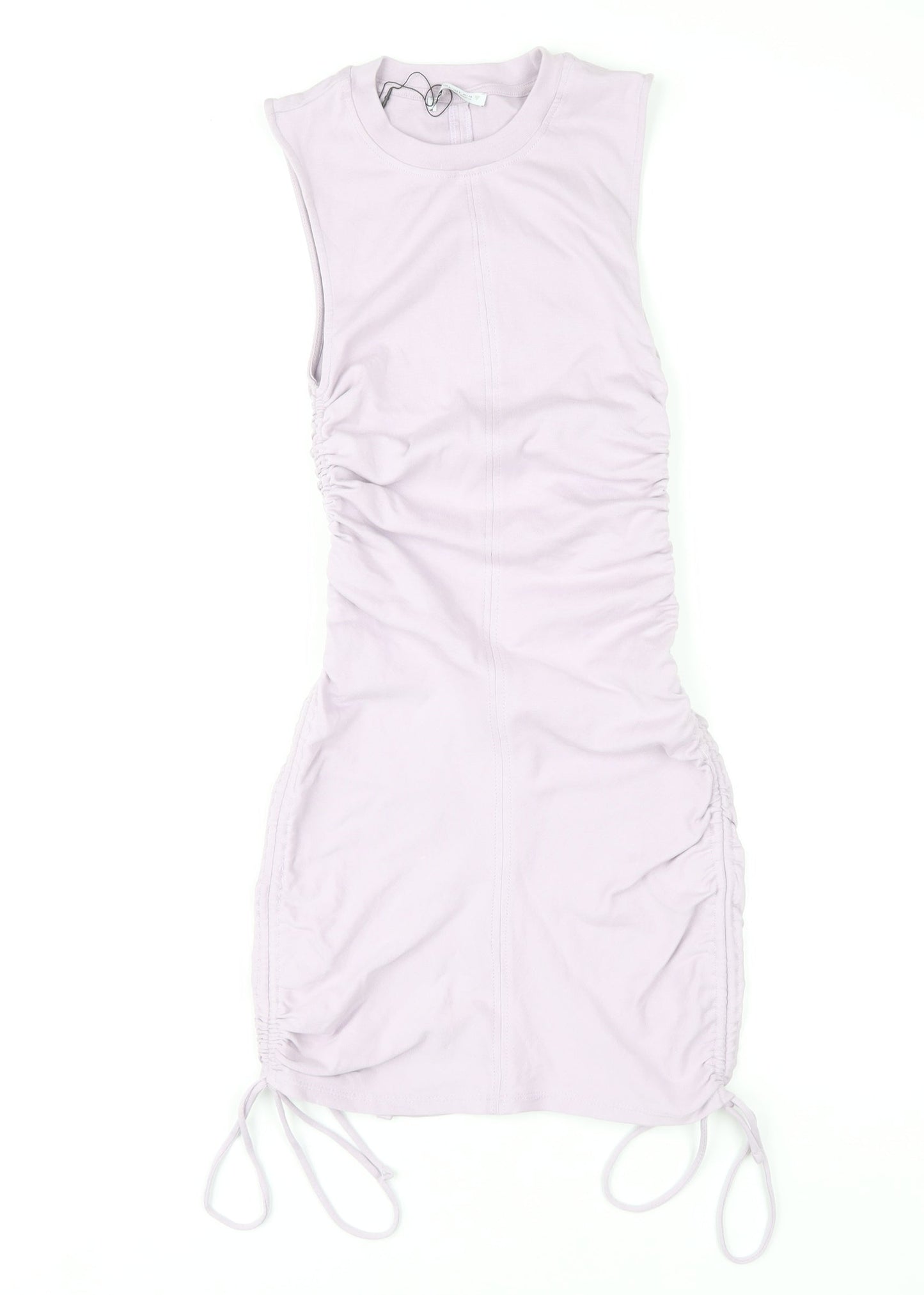 Zara Women Purple Bodycon Mini Dress Size 8 Sleeveless Ruched