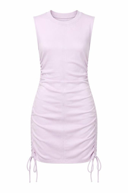 Zara Women Purple Bodycon Mini Dress Size 8 Sleeveless Ruched