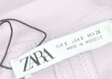Zara Women Purple Bodycon Mini Dress Size 8 Sleeveless Ruched