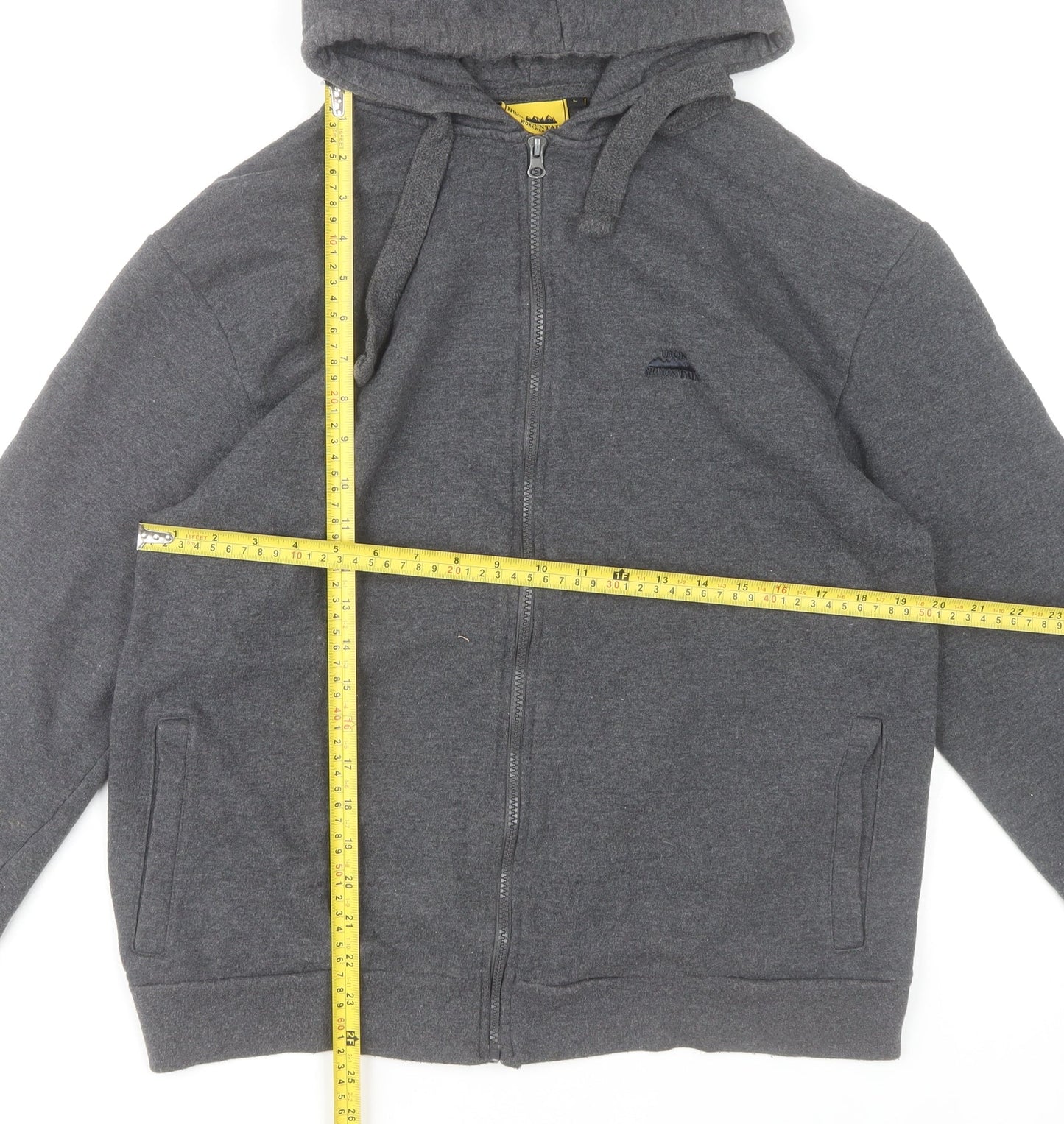 Iron Mountain Men’s Grey Full Zip Hoodie Size L Cotton Blend