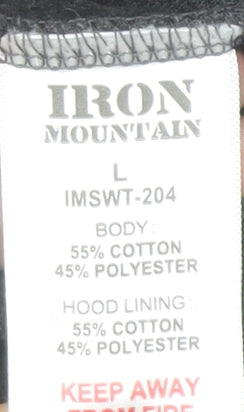 Iron Mountain Men’s Grey Full Zip Hoodie Size L Cotton Blend