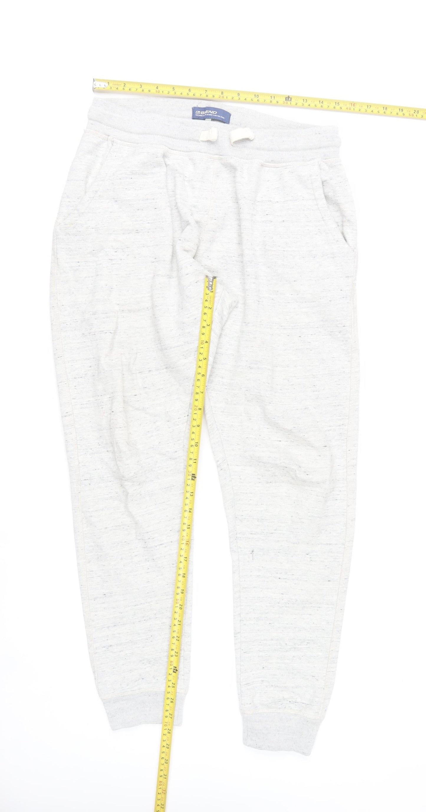 Blend Men’s Grey Joggers L Regular Fit Cotton Blend Casual Trousers