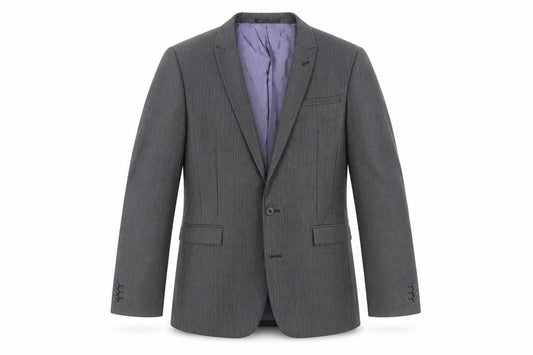 Next Men’s Grey Striped Suit Jacket 38R Regular Fit Business Blazer