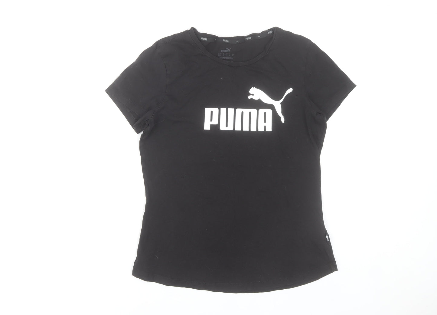 Puma Women's Black T-Shirt Size 12 Short Sleeve Crew Neck