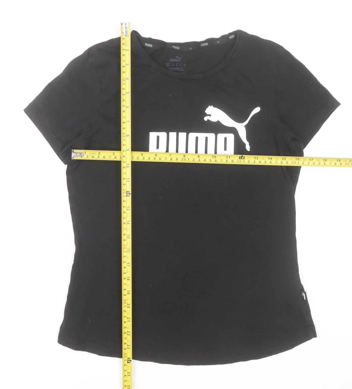 Puma Women's Black T-Shirt Size 12 Short Sleeve Crew Neck