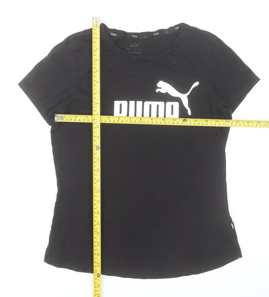 Puma Women's Black T-Shirt Size 12 Short Sleeve Crew Neck