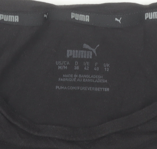 Puma Women's Black T-Shirt Size 12 Short Sleeve Crew Neck