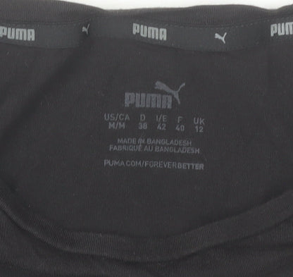 Puma Women's Black T-Shirt Size 12 Short Sleeve Crew Neck