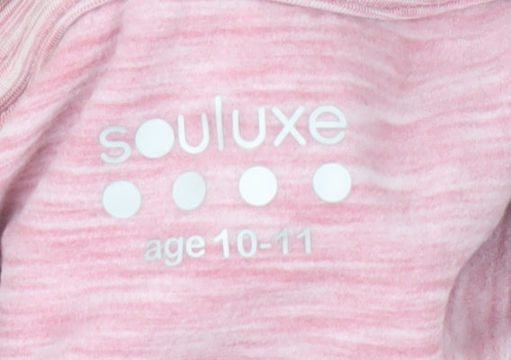 Souluxe Girls Pink Long Sleeve Activewear Top Age 10-11 Years Lightweight Stretch