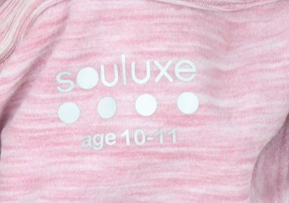 Souluxe Girls Pink Long Sleeve Activewear Top Age 10-11 Years Lightweight Stretch