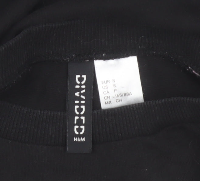 H&M Divided Women Black NYC Brooklyn Long Sleeve Cotton T-Shirt S