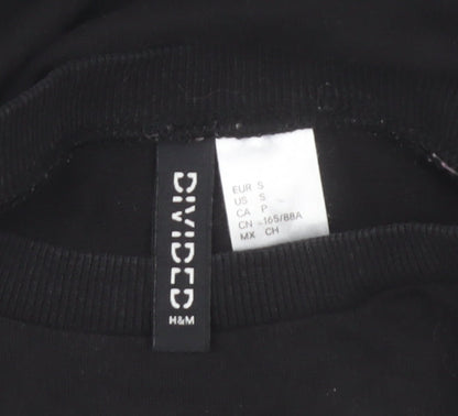 H&M Divided Women Black NYC Brooklyn Long Sleeve Cotton T-Shirt S