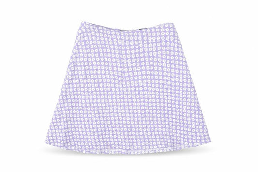 H&M Women Purple Floral A-Line Short Skirt Size 4 Cotton Blend