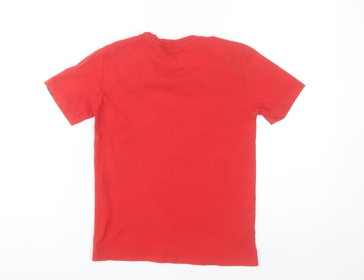 Adidas Boys Red Camouflage Logo T-Shirt 9-10 Years Cotton Short Sleeve