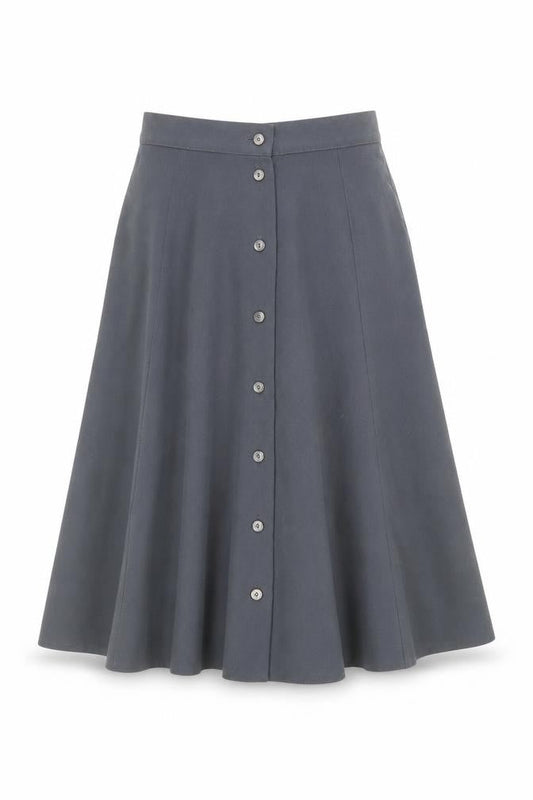 Marks and Spencer Women’s Grey Button Front A-Line Long Skirt Size 12