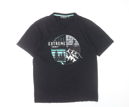 Peter Storm Men's Black Medium Graphic Outdoor Cotton T-Shirt