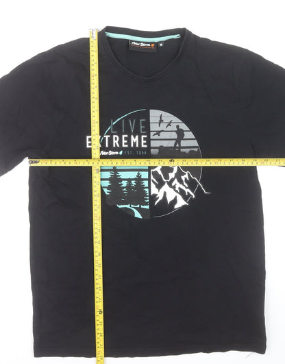 Peter Storm Men's Black Medium Graphic Outdoor Cotton T-Shirt