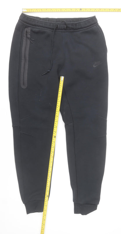 Nike Men Black Jogger Trousers L Cotton Blend Sportswear