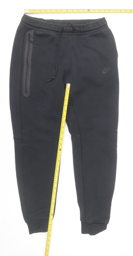 Nike Men Black Jogger Trousers L Cotton Blend Sportswear
