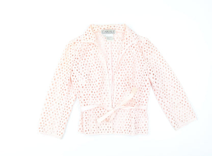 Carlisle Women Pink Polka Dot Cotton Blazer Jacket UK 4